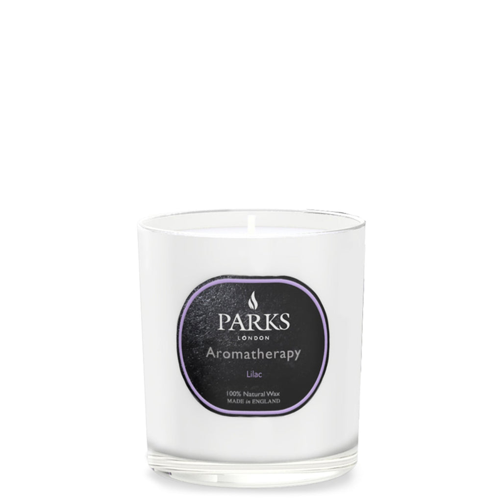 Parks London aromatherapy candle with a label on a white background