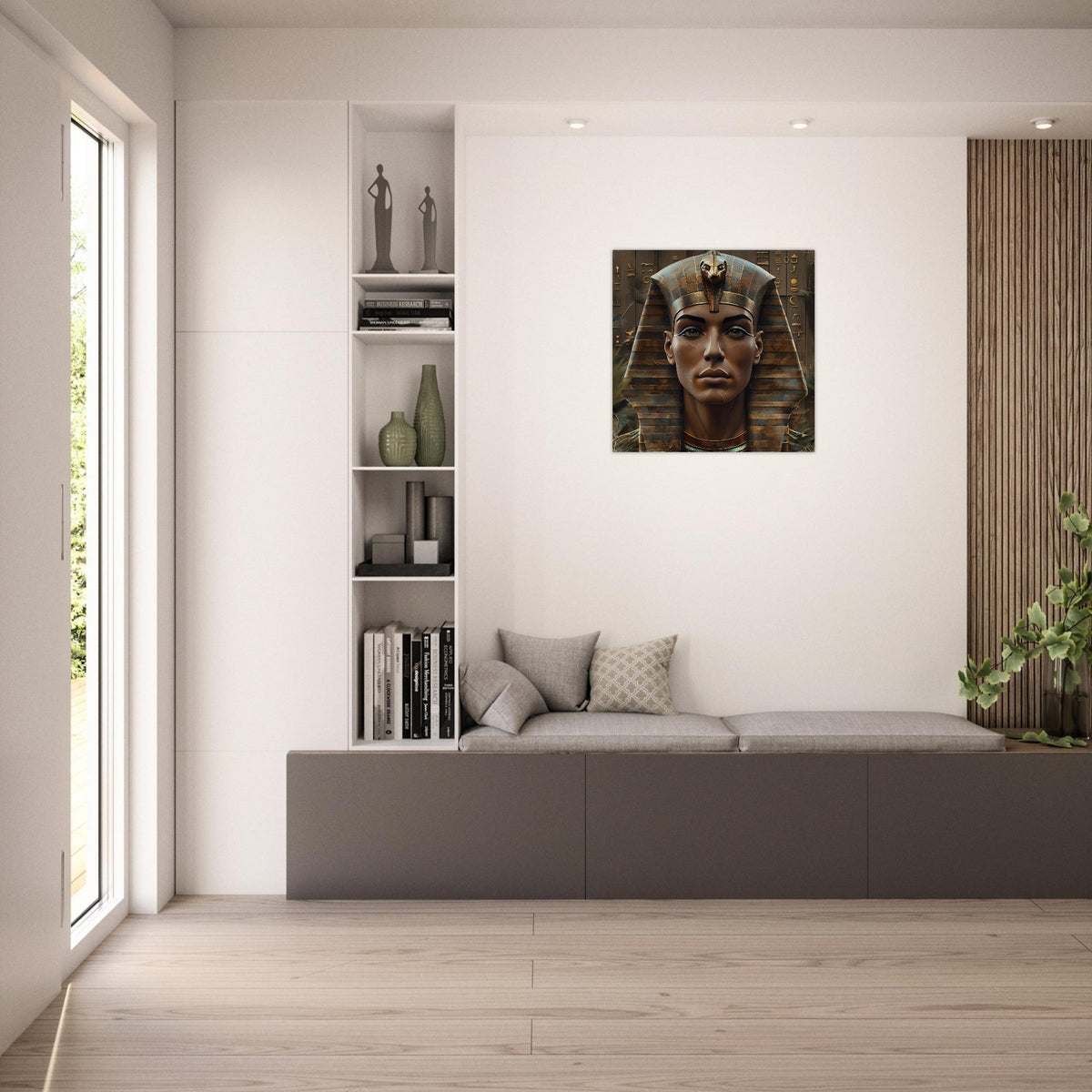 Retro Futurism Pharaoh Wall Art – Modern Egyptian Poster