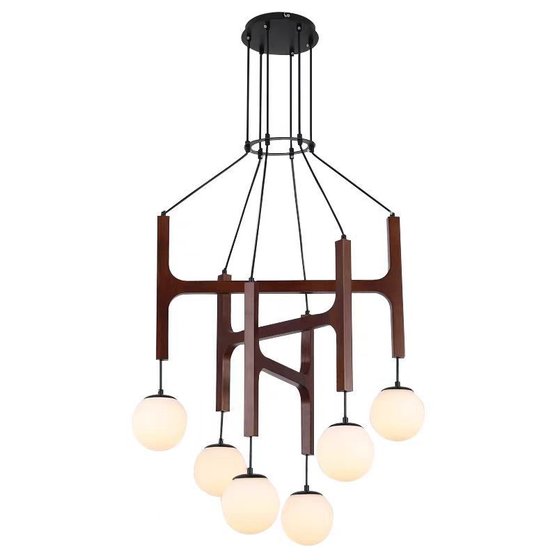 Living Room Chandelier Solid Wood Stairs Dining-room Lamp