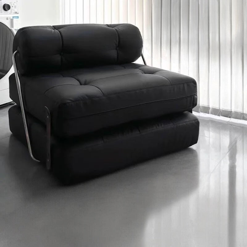 Zisiz Cream Modern Lamb Fleece Sofa Bed