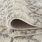 Moroccan Ivory Grey Shaggy Rug | 1000