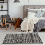 Moroccan Dark Grey Shaggy Rug | 1040