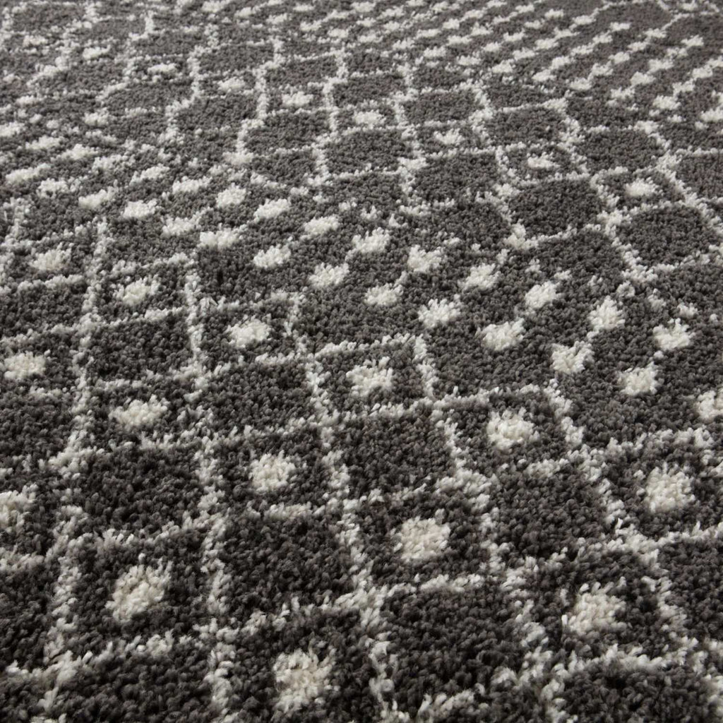 Moroccan Dark Grey Shaggy Rug | 1040