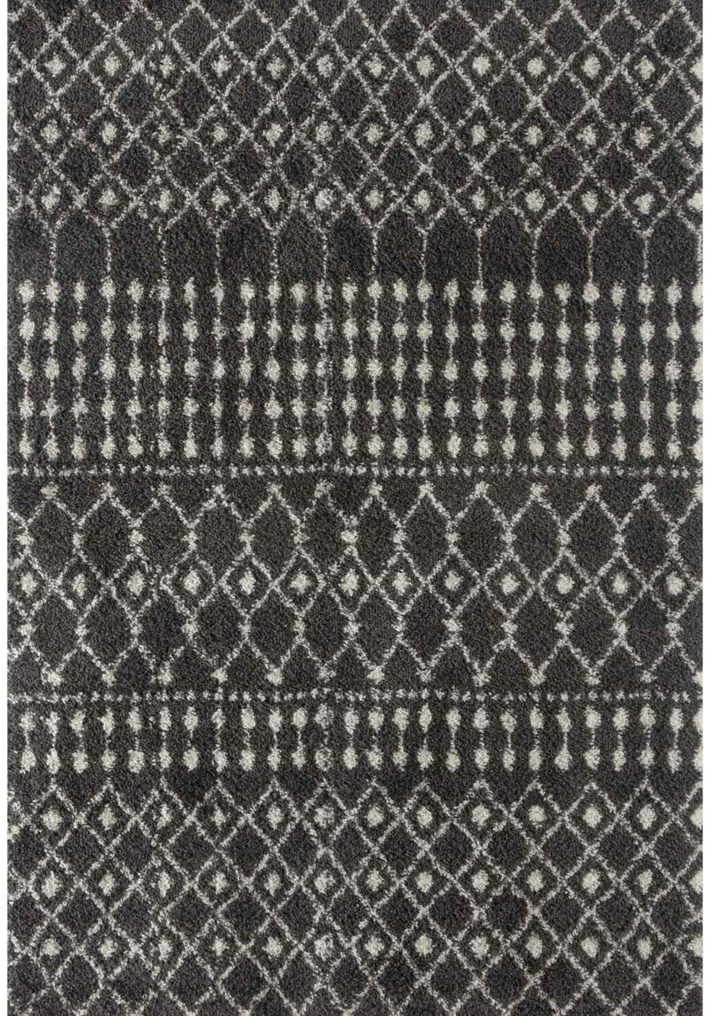 Moroccan Dark Grey Shaggy Rug | 1040
