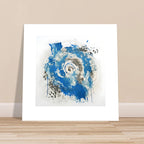 Abstract Blue & White Impasto Art Print