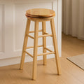 Chester Natural Tropical Hevea Wood Revolving Kitchen or Bar Stool