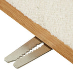 Canvas stretcher bar with metal clips on a white background