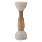 White Marble and Mango Wood Candle Holder | Sena