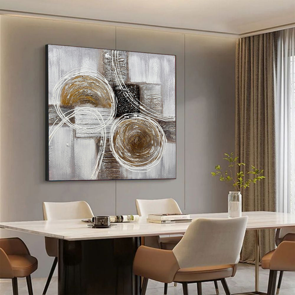 Modern Brown And Black Thick Oil Texture Abstract Landscape Picture Handmade Oil Painting Decor Living Room Sofa Back Mural