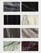 Collection of various marble textures in different colors and patterns.