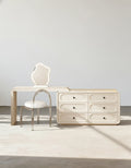 Murphy Corner Dressing Table With 6 Drawers and Chair, Cream