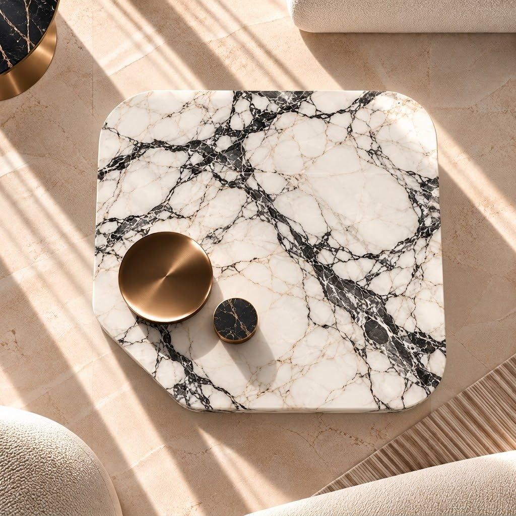 Élan Sculptural Marble Coffee Table | Mooazaa