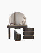 Grant Dressing Table With Big LED Mirror, Black/Cream