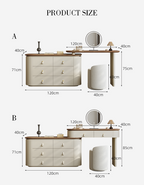Danna Corner Dressing Table With Mirror, Solid Wood
