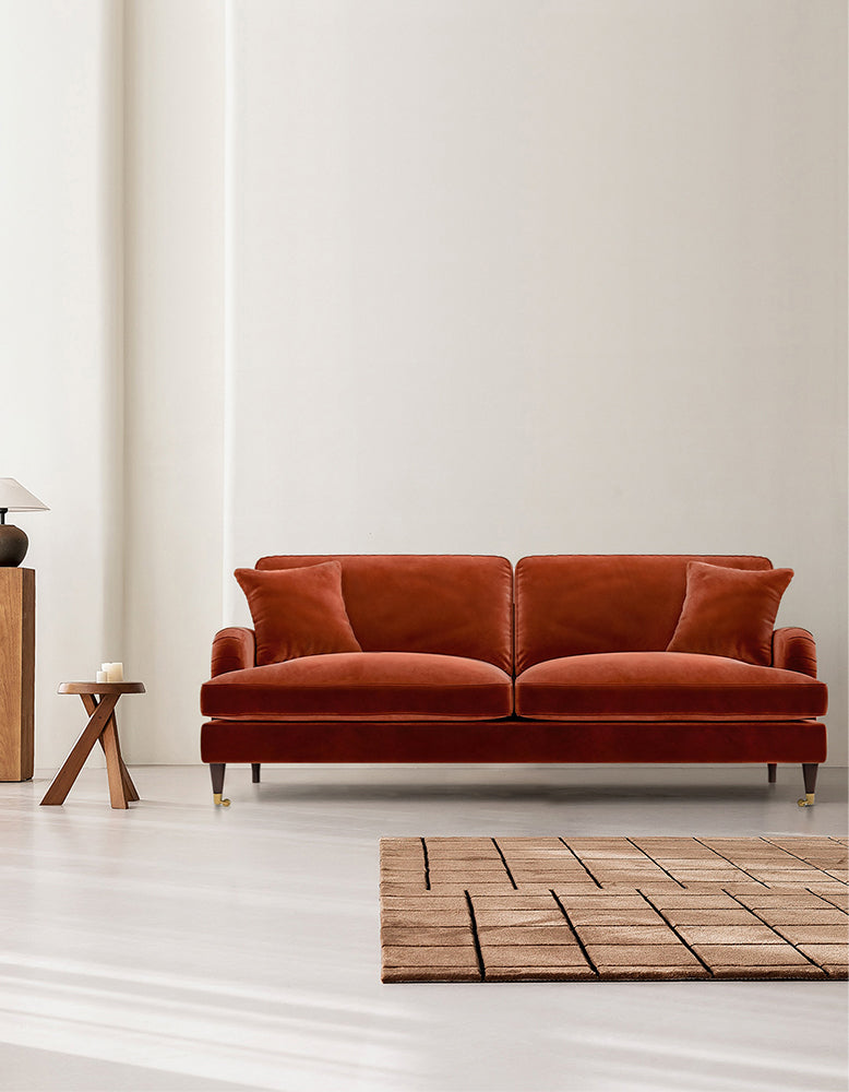 Whelan Two Seater Sofa, Loveseat, Velvet