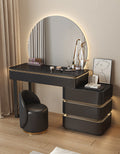 Grant Dressing Table With Big LED Mirror, Black/Cream