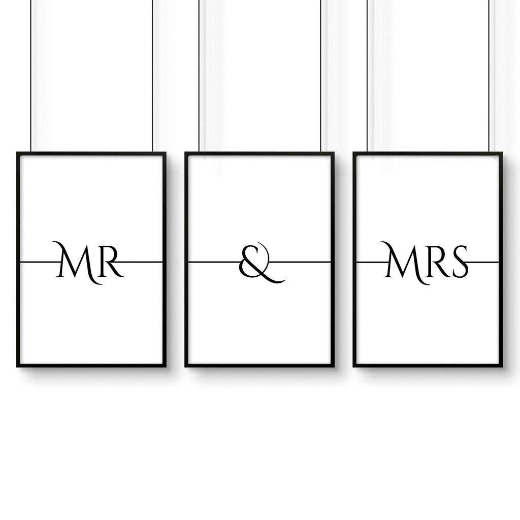 First wedding anniversary gift | set of 3 wall art prints