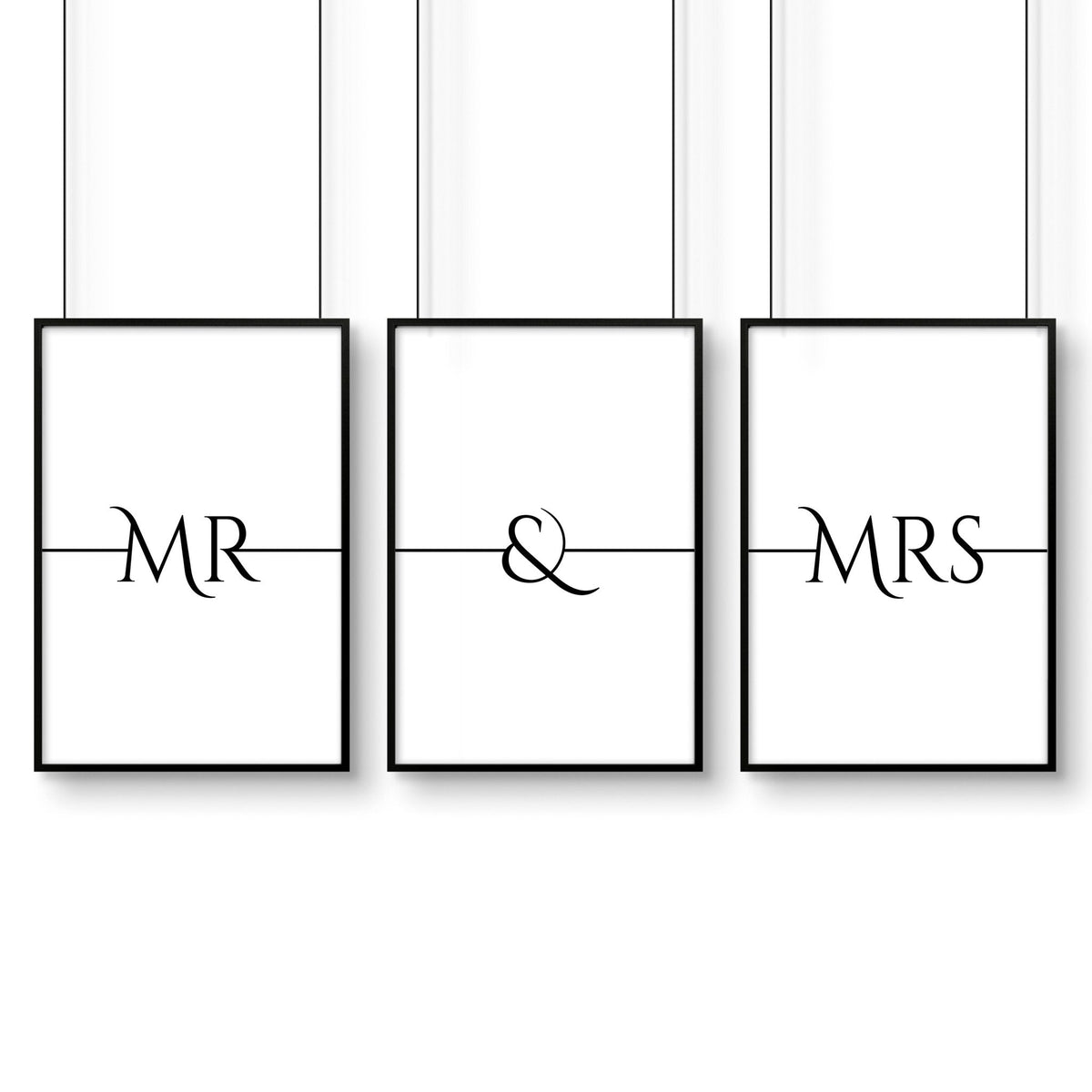 First wedding anniversary gift | set of 3 wall art prints