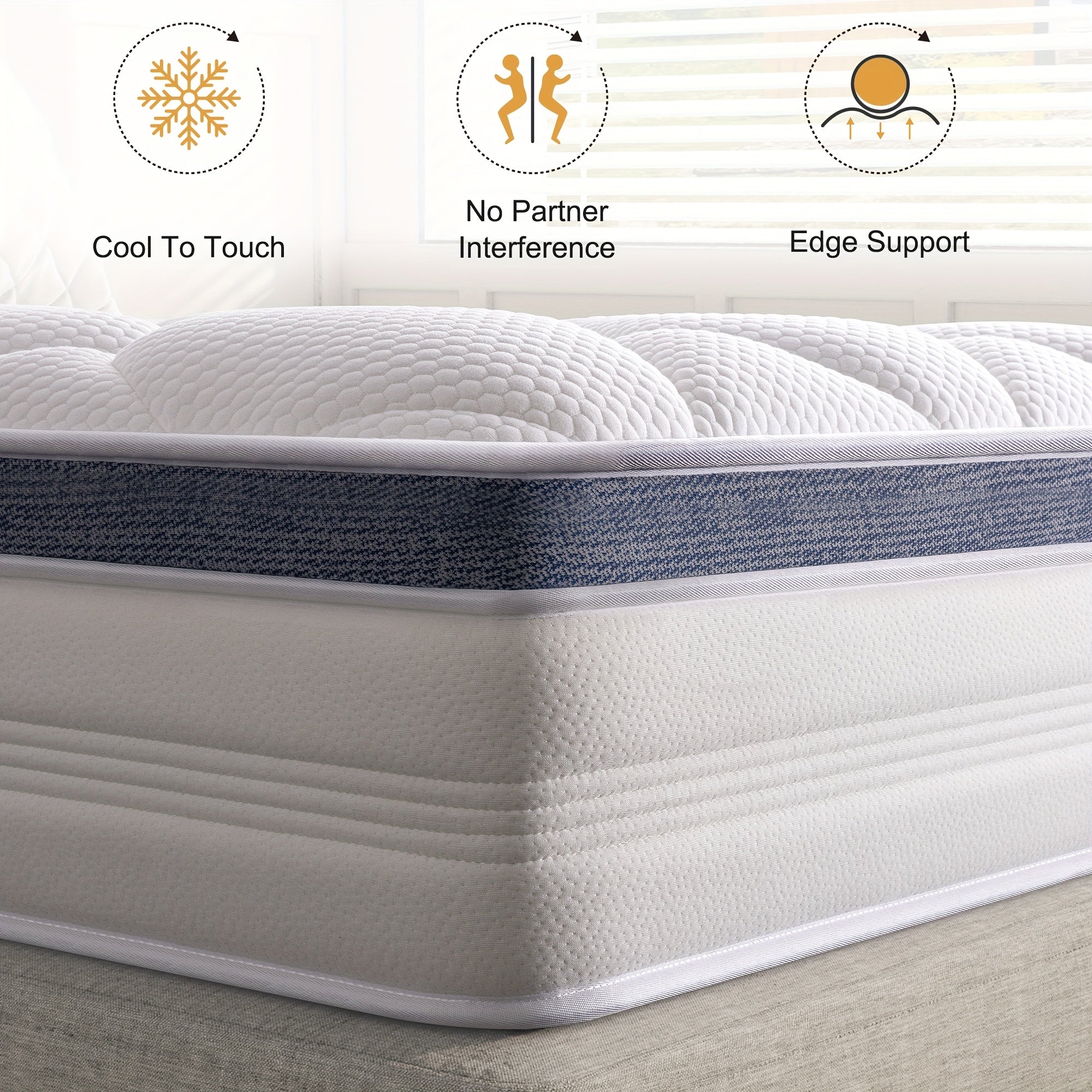 22/25cm Medium - Firm Memory Foam Hybrid Mattress - MOOAZAA