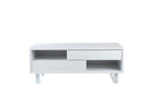 Moritz White High Gloss Finish 2 Drawer Coffee Table