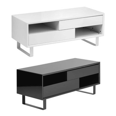 Moritz Black High Gloss Finish 2 Drawer Coffee Table