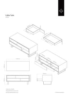Moritz Black High Gloss Finish 2 Drawer Coffee Table