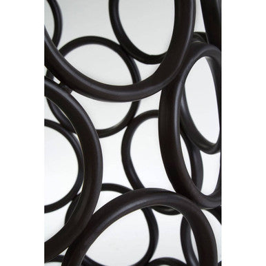 Antalya Black Metal Round Side Table with Glass Top