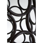 Antalya Black Metal Round Side Table with Glass Top