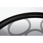 Antalya Black Metal Round Side Table with Glass Top