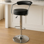 Scala Black Leather Effect Adjustable Bar Chair