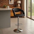 Taylor Black Faux Leather Adjustable Bar Chair
