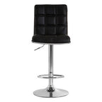 Tavor Black Quilted Faux Leather Adjustable Bar Chair