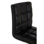 Tavor Black Quilted Faux Leather Adjustable Bar Chair