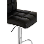 Tavor Black Quilted Faux Leather Adjustable Bar Chair