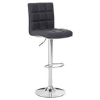 Tavor Grey Quilted Faux Leather Adjustable Bar Chair