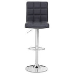 Tavor Grey Quilted Faux Leather Adjustable Bar Chair
