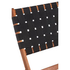 Emilio Black Woven Chair with Acacia Wood Frame