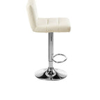 Baina White Leather Effect Bar Stool with Chrome Finish Base