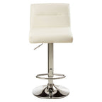 Baina White Leather Effect Bar Stool with Chrome Finish Base