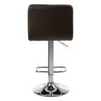 Baina Black Quilted Leather Effect Bar Stool with Chrome Finish Base