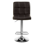 Baina Black Quilted Leather Effect Bar Stool with Chrome Finish Base