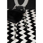 Sarita Black Velvet and Silver Finish Stackable Oval Back Dining Chair