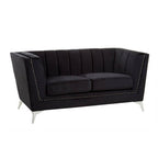 Hansa Black Velvet 2 Seater Sofa