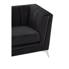 Hansa Black Velvet 2 Seater Sofa