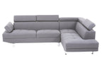Hanover Grey Linen Corner Sofa with Adjustable Headrests