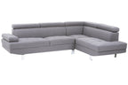 Hanover Grey Linen Corner Sofa with Adjustable Headrests