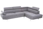 Hanover Grey Linen Corner Sofa with Adjustable Headrests