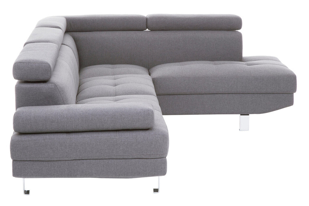 Hanover Grey Linen Corner Sofa with Adjustable Headrests