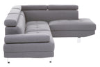 Hanover Grey Linen Corner Sofa with Adjustable Headrests