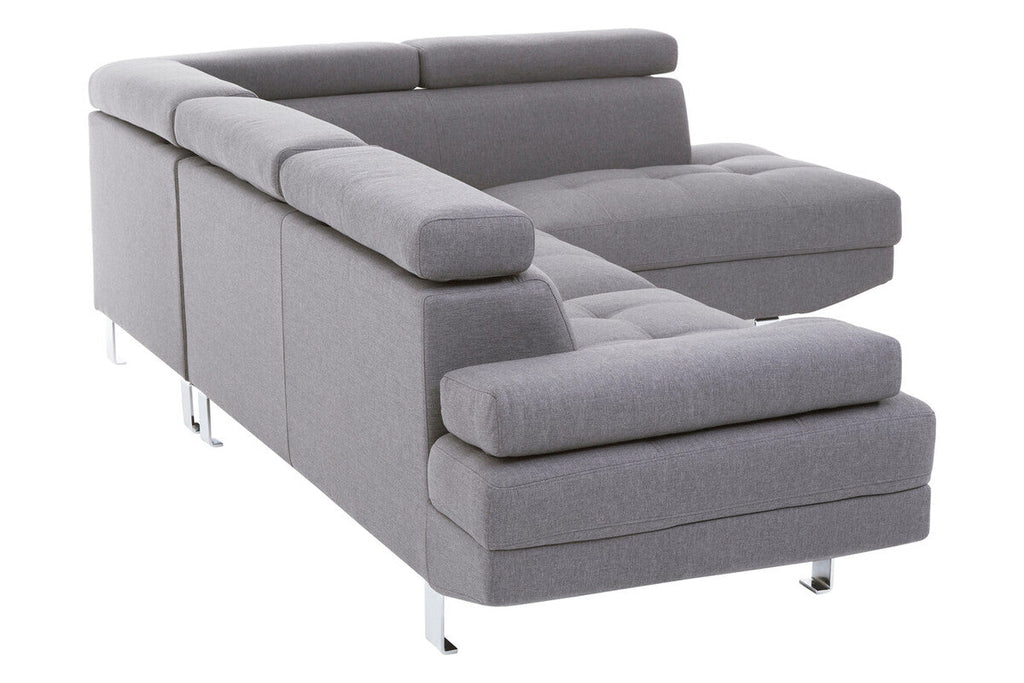 Hanover Grey Linen Corner Sofa with Adjustable Headrests